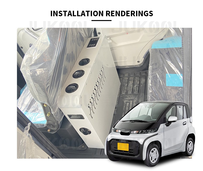 Installation renderings of portable ac for cars and trucks